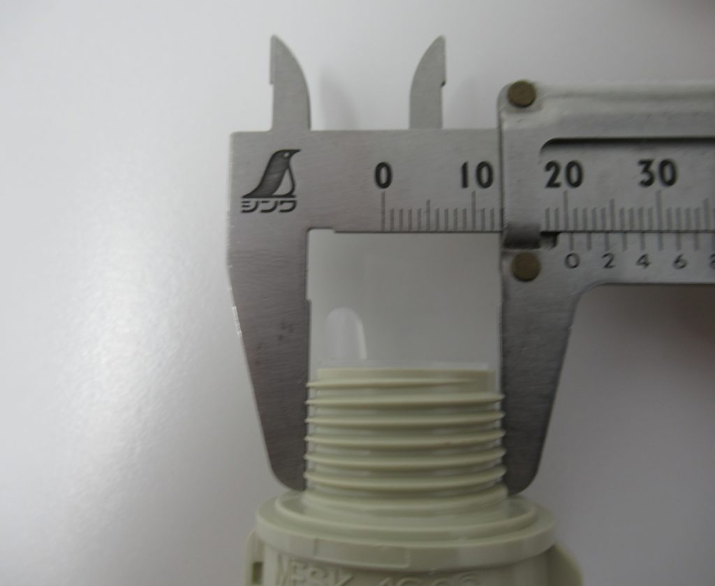 PF管16用のボックスコネクタ（MFSK-16GS）の下穴(ノック径)のサイズ・寸法